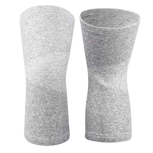 Zerone Bamboo Charcoal Knee Sleeve Elastic Warm Knee Brace Knee Pads Unisex Protective Knee Support For Arthritis Joint Pain Relief Recovery Circulation Improvement(L - Gray)