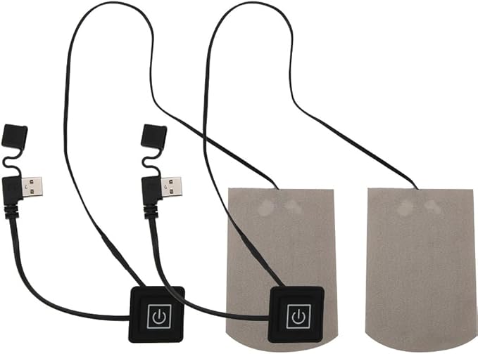 ‌‌1 Pair USB Electric Heated Socks Pad - Adjustable 3-Level Temperature Foot Warmer for Outdoor Sports, Fishing & Camping (9x6.5cm, 5V USB Powered)‌