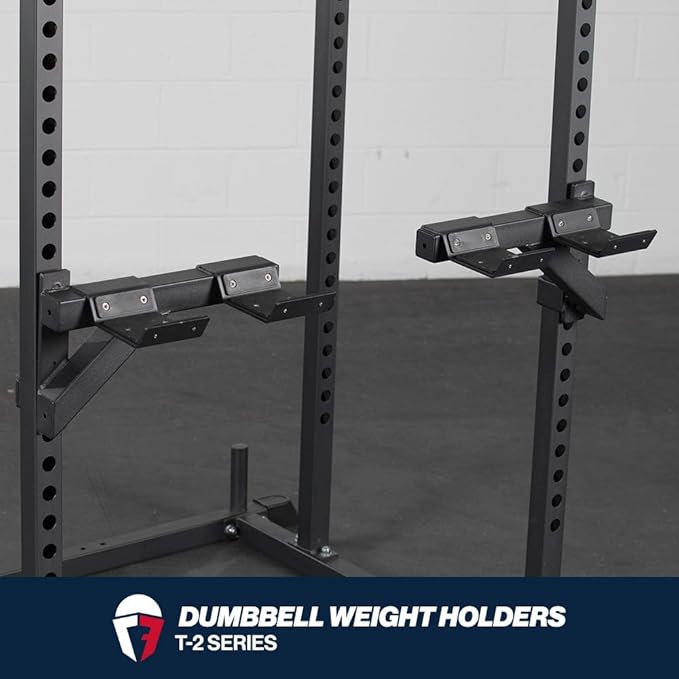 Titan Fitness T-2 Series Dumbbell Weight Bar Holders, Rack Mounted Spotter Arms, 440 LB Capacity, J-Hook Mounting with Nylon Cradle Liners, Strength Training Accessories