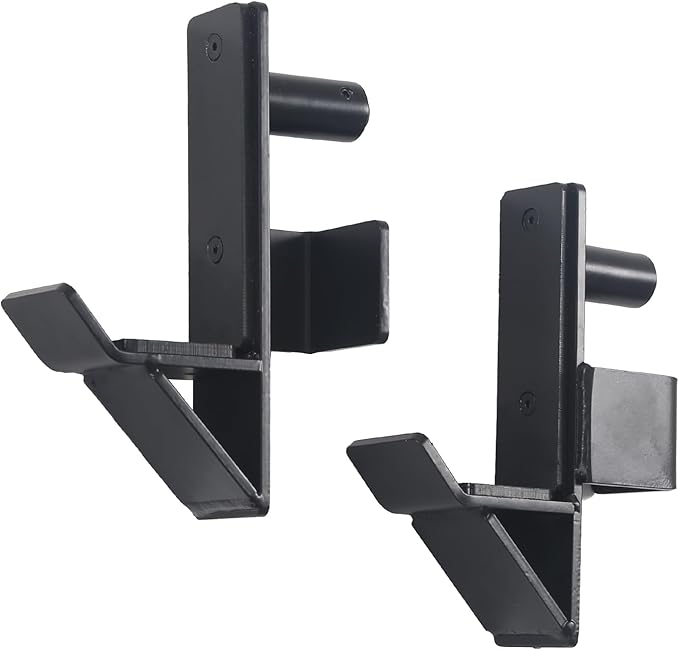 J-Hook Barbell Spotter Arm for 2" x 2" Tube Power Cage with 1" or 5/8" Hole, Dip Bar for Squat Rack,Heavy Duty Bottom Reinforced Premium Steel with 1000 LBS Capacity