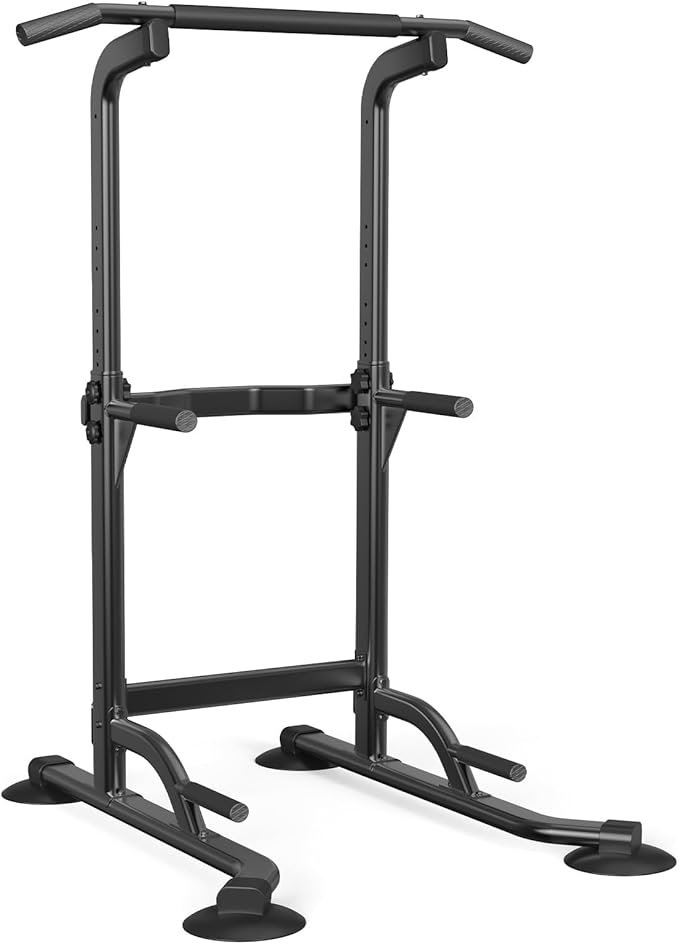 Dskeuzeew Pull Up Bar Free Standing for Multi-Function Home Gym Strength, Pull Up Dip Station Assistive Trainer Height Adjustable, Power Tower Training Heavy-Duty Fitness Equipment