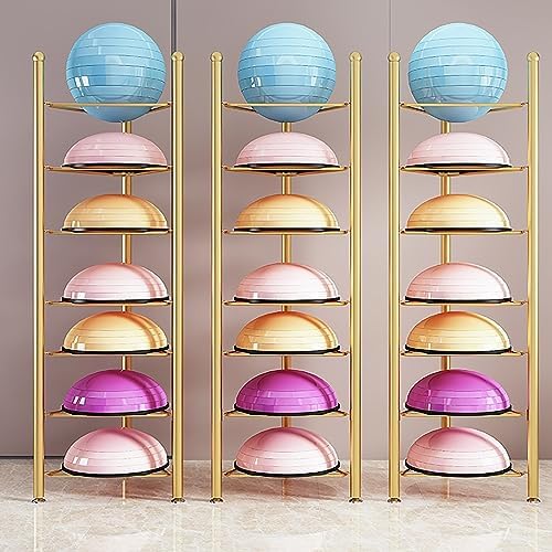 Balance Ball Storage Rack - Home Gym Equipment Organizer for Exercise Balls, 3/5/6/7 Tier Floor Stand for Bosu, Slam, Bowling, and Medicine Balls