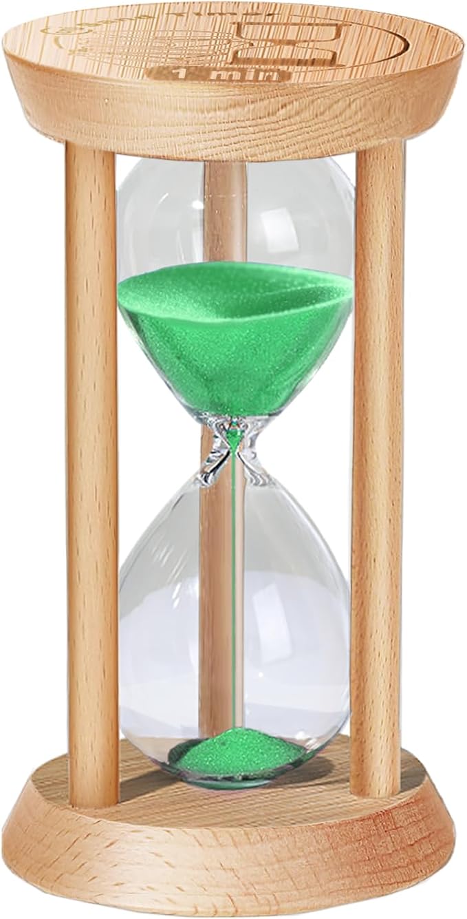 Wooden Sand Timer,1 Minute Small Hourglass, Sand Clock, Reloj De Arena, Hour Glass Sandglass for Home, Office, Decorative, Game, Classroom
