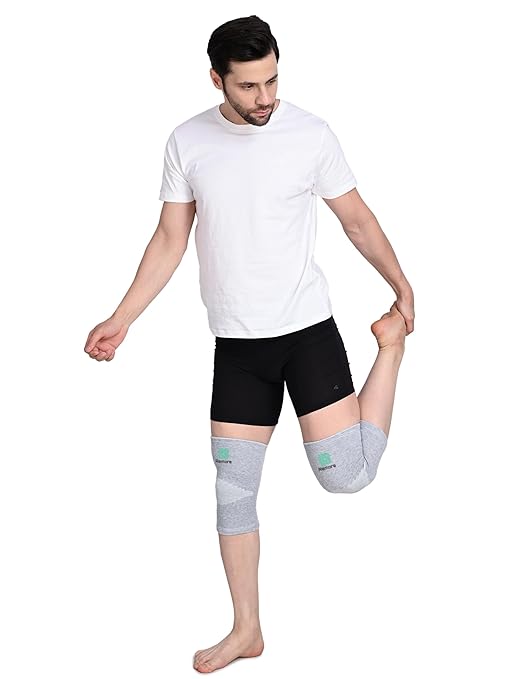 Bamboo Knee Compression Sleeve for Men and Women Bamboo Knee Brace for Men and Women Knee Pain, Gym, Running, Basketball, Meniscus Tear, Sports, Joint Pain Relief, Injury Recovery (45-51cm Thigh) (Large)