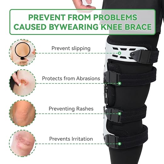 Orthomen Undersleeve for Knee Brace, 2 PCS Knee Sleeve for Under Brace Closed Patella Knee Compression Sleeve Lightweight Cotton Spandex Leg Support and Skin Protection Sleeve, Black, Small