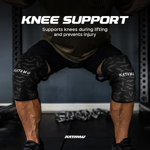 Katamu Premium Weightlifting, Powerlifting, Squats, Athletic and Fitness Knee Support Sleeve | Knee Sleeve for Men and Women | Batman, Small