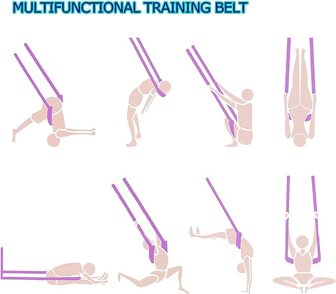 Multi-Purpose Waist Exercise Band - Waist Back Bend Assist Trainer Flexibility & Yoga Stretching Leg Stretcher Strap w/Door Anchor for Dance Gymnastics Training Fitness