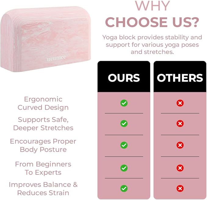 Yoga Block, 1 piece Lightweight, Arc Shape for Stable Grip, Ink Painting Design, Portable and Durable Yoga Brick for Enhanced Comfort and Support