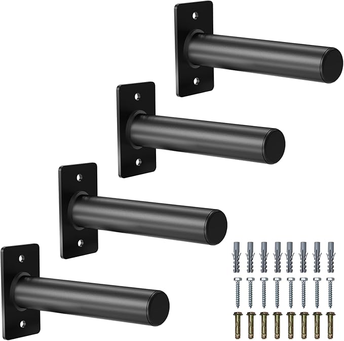 Wall Mounted Weight Plate Holder, Weight Rack Storage for 2" Olympic Weight Plate, Max Weight Capacity 330 lb, Best with Black Powder Coated for Garage Home Gym Strength Training