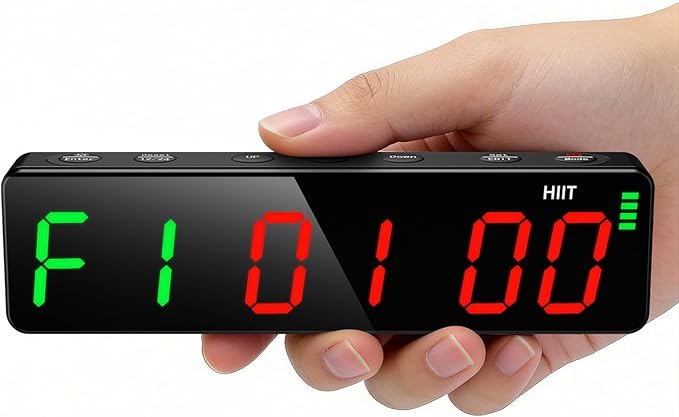 Portable Workout Timer, Workout Clock for Home Gym Garage Boxing, Gym Timer Clock with Strong Magnet, Powerful Battery, Adjustable Brightness for Fitness Enthusiasts Coaches