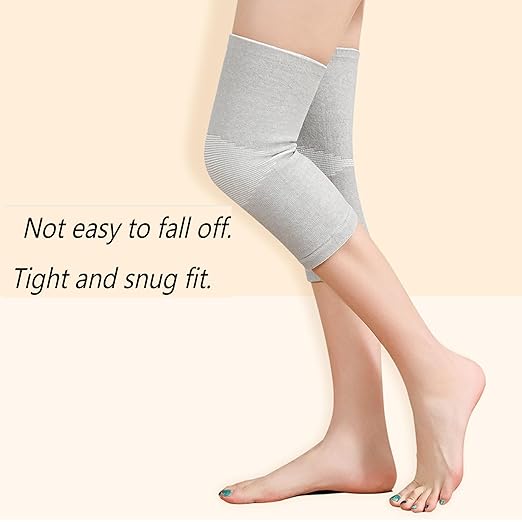 Bamboo Charcoal Knee Sleeve - Bamboo Compression Knee Sleeve for Men and Women - Elastic Warm Knee Brace for Arthritis (Gray, X-Large)