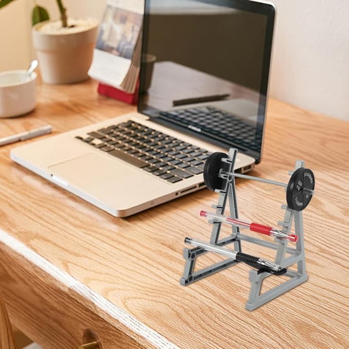 Barbell Rack Pen Holder - Desk Pen Holder for Fitness Enthusiasts and Weightlifting Fans