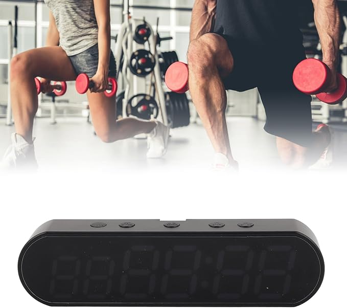 Portable Gym Timer, 1000mAh USB Rechargeable, Interval Workout Stopwatch, ABS Material, Magnetic, 10 Functions, 30 Hour Battery