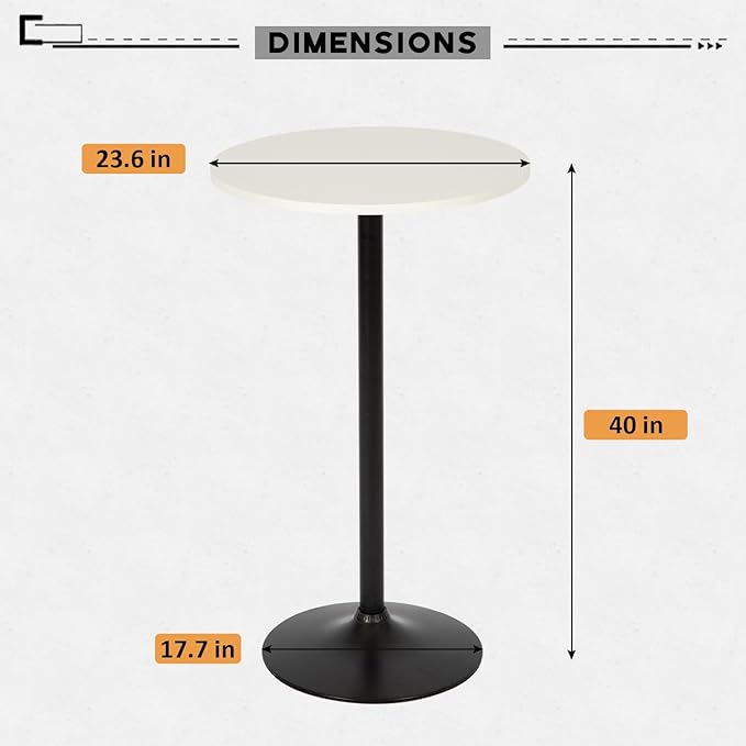 FDW Pub Table 40 Inch Height Cocktail Table Round Bistro Bar Table for Home and Kitchen Dining