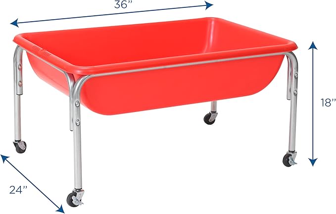 Children's Factory Medium Sensory Table – 18″ Height Table, Sandbox, Water Table for Kids, Red