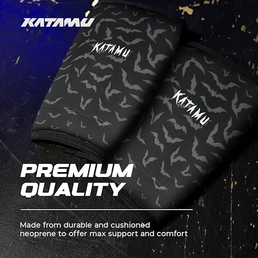 Katamu Premium Weightlifting, Powerlifting, Squats, Athletic and Fitness Knee Support Sleeve | Knee Sleeve for Men and Women | Batman, Small