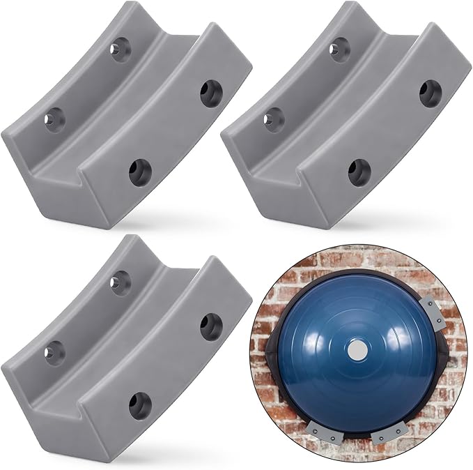 Beeveer Exercise Ball Wall Mount Storage Bracket Yoga Ball Holder Balance Trainer Storage Holder for Home Gym Studios