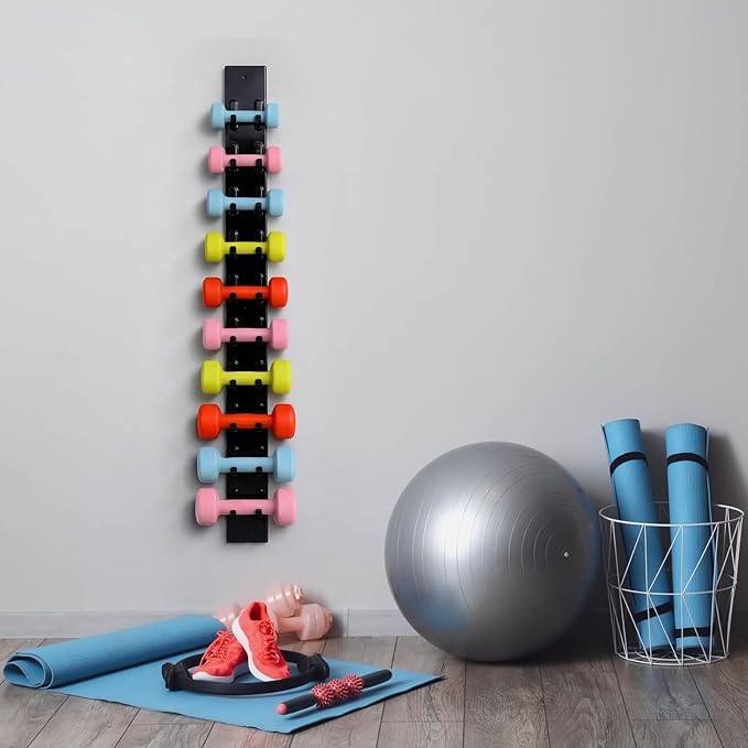 Zonon Dumbbell Wall Rack 10 Capacity Metal Heavy Duty Dumbbell Storage Holder for Space-Saving Home Gym Hardware Included