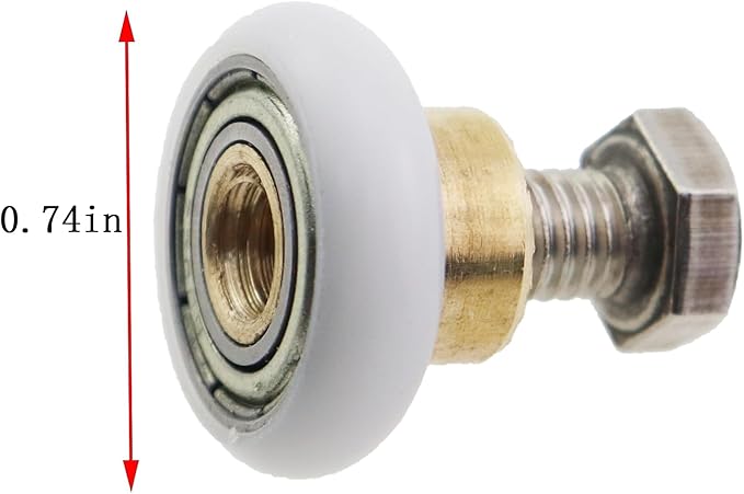 6PCS Diameter 19mm Bathroom Sliding Glass Door Pulley with Screws Shower Gate Rollers Replacement Nylon Wheel and Copper Arbor