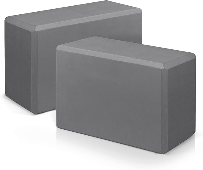 Yoga Blocks 2 Pack, 9"x6"x3" High-Density EVA Foam Yoga Block, Non-Slip Yoga Blocks for Yoga, Pilates Meditation, Stretching and Toning, Supportive, Latex-Free