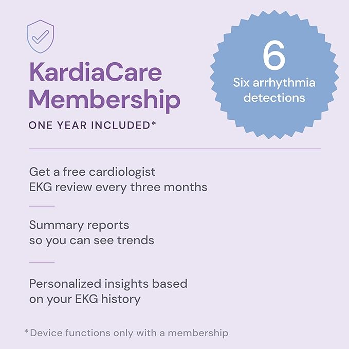 KardiaMobile 6L Max EKG Monitor, Includes One-Year KardiaCare Subscription, FDA-Cleared Heart Monitor, Medical-Grade Results in 30 Seconds, Unlimited Recordings, Works with Smartphones and Tablets