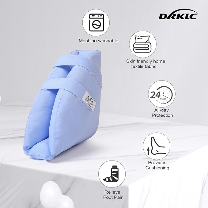 Heel Protector Boot for Pressure Sores with Waterproof Foot Cast Covers for Shower After Surgery. Adjustable Foot Boot for Elderly Bedridden Pressure,Ankle Pillow for Bed, Wheelchairs