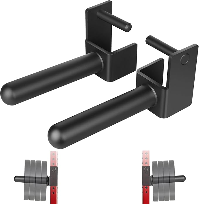Weight Plate Holder for Squat Rack and Power Rack, 3"x3" Rack Attachments fit Olympic 2 Inch Plates, Gym Plate Storage Rack (2 Inch Rounded End)