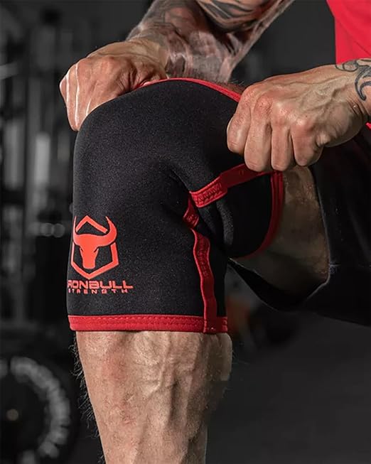 Iron Bull Strength Knee Sleeves for Powerlifting (7mm) - Weightlifting Knee Compression Sleeve for Squats - Knee Brace Support for Gym, Workout, Fitness (4X-Large)