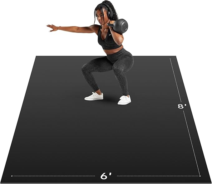 Extra Large Exercise Mat, 10’ x 6'/ 8’ x 6’/ 7’ x 5’/ 6’ x 4’- 7MM Thick Workout Mat for Home Gym, High-Density Gym Mat for Home Gym Floor, Non Slip Large Yoga Mat