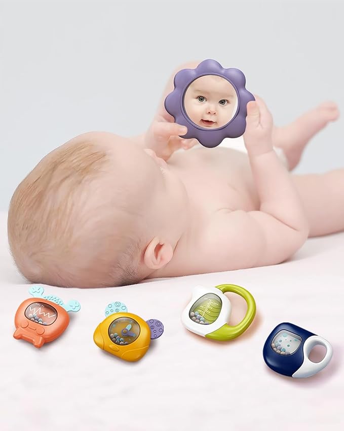 dearlomum Baby Play Mat Gym, Funny Play Piano Tummy Time Activity Mat with 5 Infant Sensory Toys, Music and Lights, Boy & Girl Gifts for Newborns 0 to 3 6 9 12 Months（New Blue）