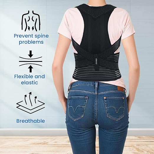 ORTONYX Back Brace Posture Corrector Clavicle and Shoulder Support for Women and Men, Upper Back Pain Relief - Scoliosis, Hunchback, Hump, Thoracic, Spine Corrector/8247