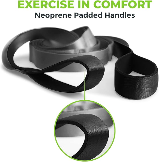 Gradient Fitness Stretching Strap for Physical Therapy, 12 Multi-Loop Stretch Strap 1.5" W x 8' L, Neoprene Handles, Physical Therapy Equipment, Yoga Straps for Stretching, Leg Stretcher.
