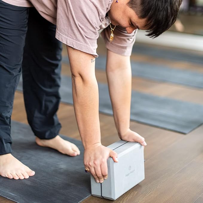 Hugger Mugger 4 in. Foam Yoga Block - Strong and Stable, Beveled Edges for Comfort, Most Favored Block Size, Helps with Alignment and Support in Many Poses