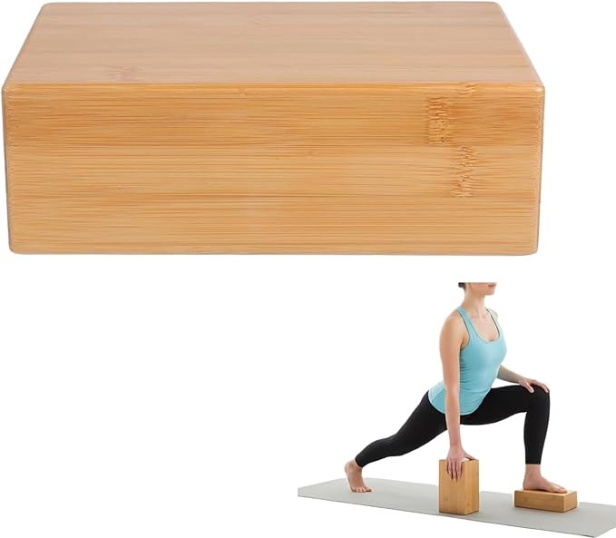 SUPVOX Natural Bamboo Block - Lightweight Yoga Brick for Stability, Stretching & Alignment - Smooth, Non-Slip Surface, Easy to Clean