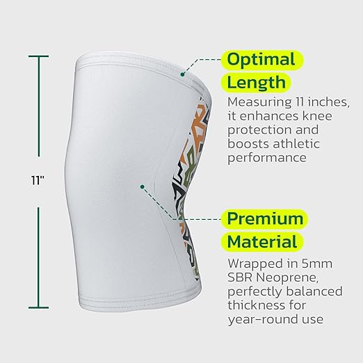 aoFIT Knee Brace for Women Men (1 Pair) 5mm Neoprene Knee Compression Sleeve Knee Support, Non-Slip Braces for Training & Fitness, Weightlifting, Marble Bloom XX-Large