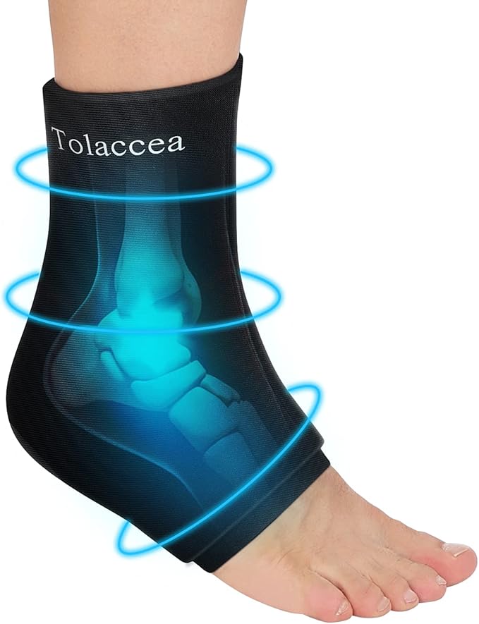 Ankle Foot Ice Pack Wrap for Injuries, Reusable Gel Ice Pack for Hot & Cold Therapy, Cold Therapy Compression Sleeve for Achilles Tendonitis,Plantar Fasciitis,Swelling,Sprained,Pain Relie