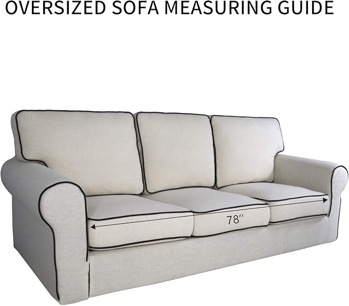 PureFit Reversible Sofa Couch Cover Water Resistant Couch Covers for 3 Cushion, Washable Furniture Cover with Non-Slip Foam and Adjustable Strap for Dogs, Pets (Oversized Sofa, Gray/Light Gray)