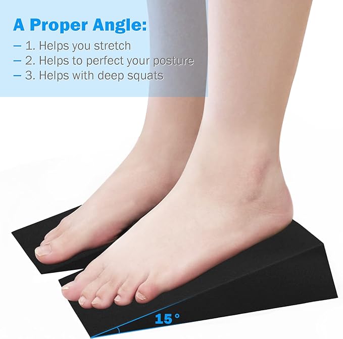 Foam Wedge Slant Board, 2-pcs Update Calf Stretcher, Squat Wedges for Yoga, Foot Rehabilitation and Stretching, and Physical Therapy