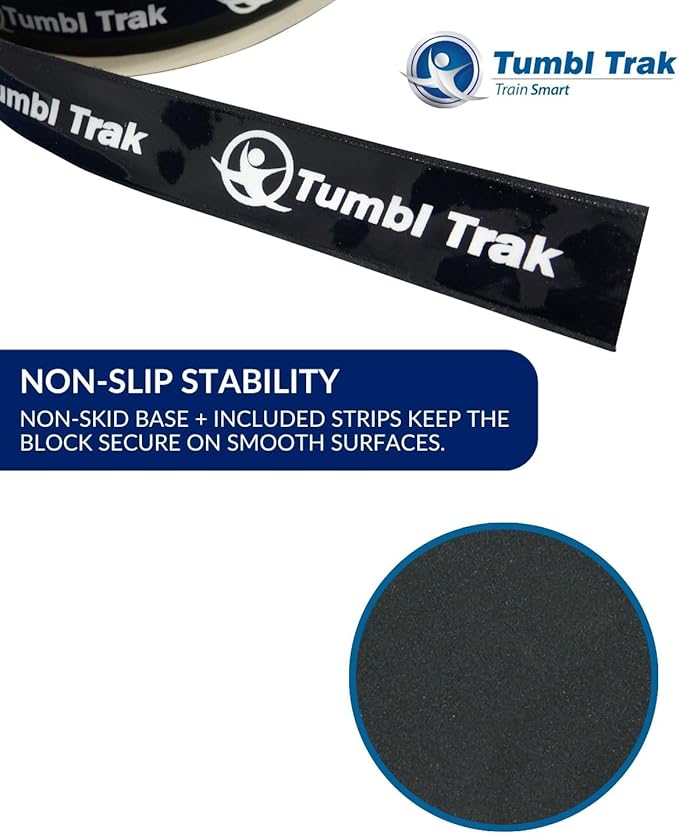 Tumbl Trak Booster Block Gymnastics Spotting Block (4ft x 18in x 8in) – Back Handspring Trainer & Plyo Jump Box for Kids & Adults, PRO Firm Core with Alignment Line, Royal Blue