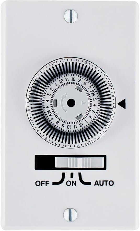 Intermatic IW700K Heavy-Duty Mechanical in-Wall Timer - 20 A Rating, 72 Trippers for 36 ON/Off Events - 3-Way Switch, Easy Installation, 3-Position Override