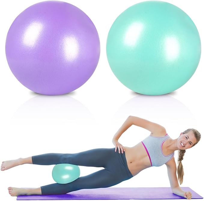 9 Inch Pilates Ball Small Exercise Ball, Workout Ball for Barre, Pilates, Yoga, Stability, Workout, Balance, Fitness at Gym Home Office