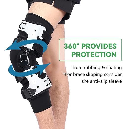 Orthomen Knee Brace Undersleeve Closed Patella Knee Compression Comfortable Knee Sleeve for Under Brace Breathable Leg Sleeves for Men & Women Protects Skin from Abrasions and Irritations (XXL)