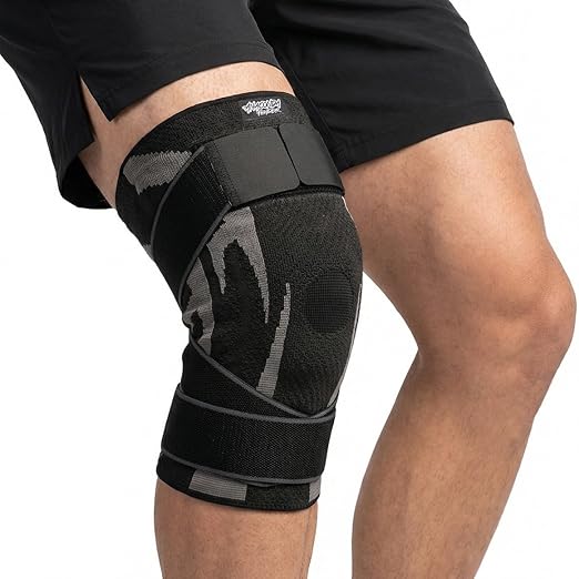 Anaconda Fightwear Knee Brace for Men and Women – Adjustable Knee Compression Sleeve with Gel Pad for Shock Absorption & Joint Support – Non-Slip Wrap for Athletic Training & Sports – 2 Pack, Medium