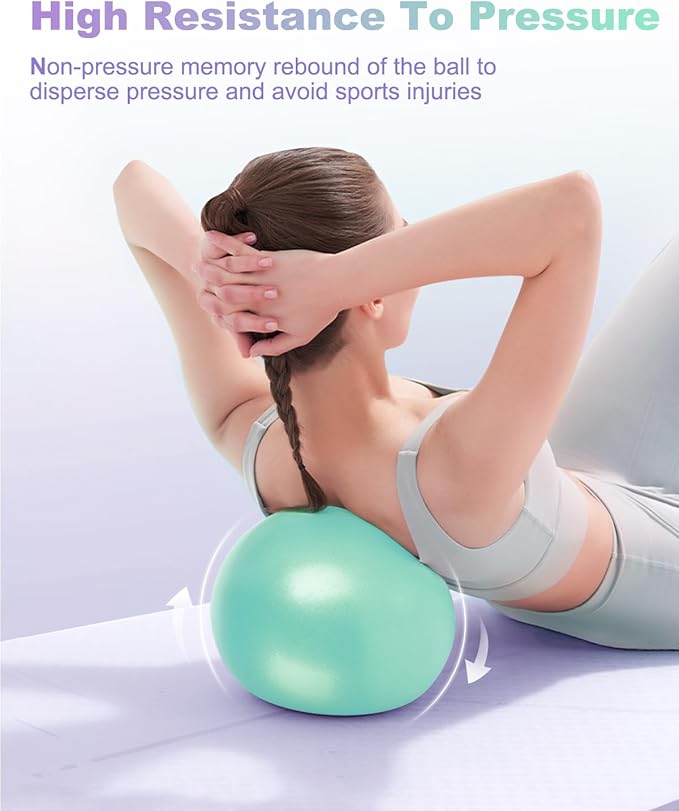 9 Inch Pilates Ball Small Exercise Ball, Workout Ball for Barre, Pilates, Yoga, Stability, Workout, Balance, Fitness at Gym Home Office