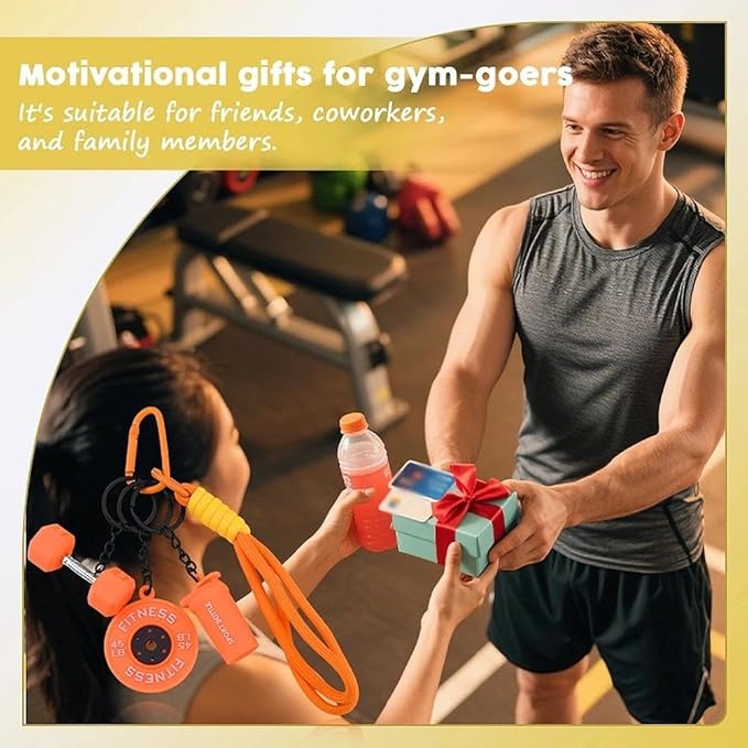 Fitness Gym Keychain Mini Dumbbell Weight Plate Sport Bottle Charm Motivational Gift for Gym Lovers Coaches Women Men