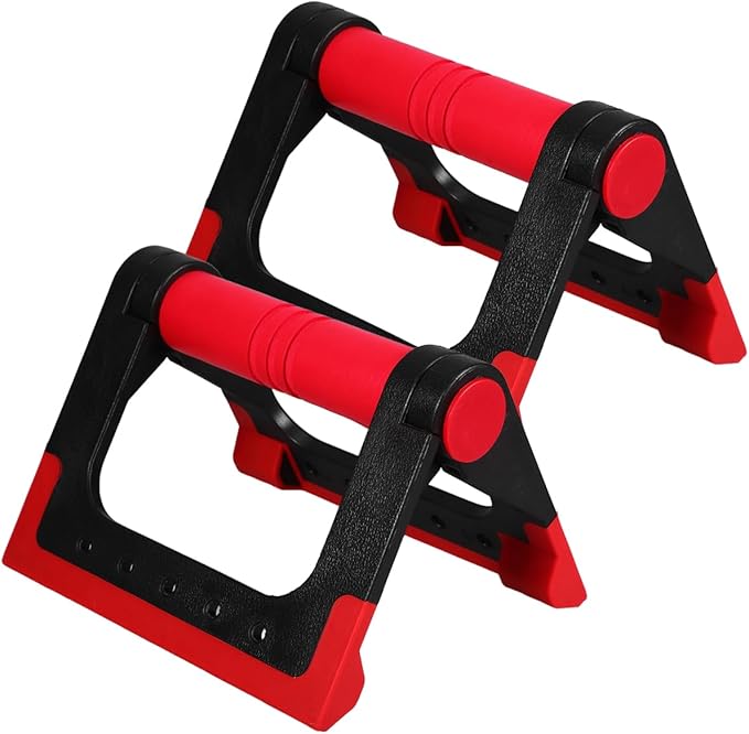 Toddmomy Foldable Push-up Stand Pair Portable Exercise Handles for Home Strength Training Compact Push up Bars for Floor Workouts with Rotating Arm Support 6.3 Inch Fitness Equipment