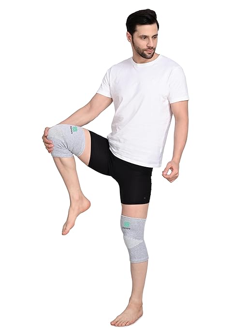 Bamboo Knee Compression Sleeve for Men and Women Bamboo Knee Brace for Men and Women Knee Pain, Gym, Running, Basketball, Meniscus Tear, Sports, Joint Pain Relief, Injury Recovery (45-51cm Thigh) (Large)