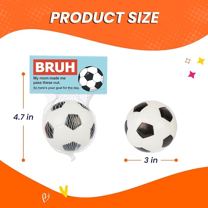 Bruh Cards for Tweens & Teens – 30 Sports Stress Balls, Funny Classroom Rewards, Middle School Party Favors, Non-Candy Bulk Toys, Prize Box & Goodie Bag Stuffers