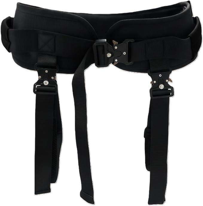 Gait Belt, Upgraded with Metal Buckle & Detachable Leg Straps, 7 Reinforced Handles, Transfer & Lift Belt for Seniors & Elderly, Walking Support and Mobility Assistance (Black, Medium)