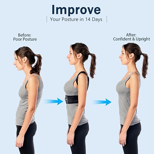 Mercase Professional Posture Corrector for Women and Men - Back Brace to Stop Slouching, Adjustable Full Back Support, Improve Spine Alignment & Stand Taller, Medium (23-32 in)